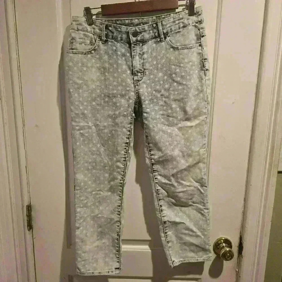 P7046A platinum chico's polka don't cropped double 00 size 30in - Picture 2 of 6